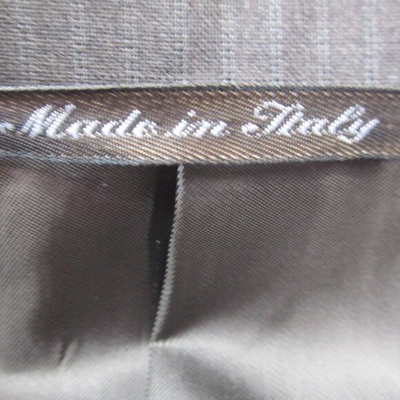 Blazer Jacket Mens Brown Striped Single Breasted Notch Lapel Button Front 52R - Picture 8 of 13